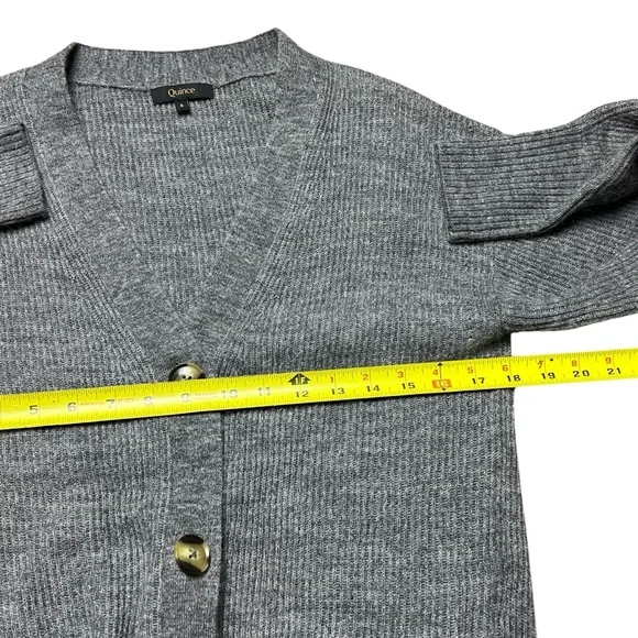 Quince Women's Charcoal Gray Baby Alpaca Wool Cropped Cardigan Size S - Picture 6 of 7